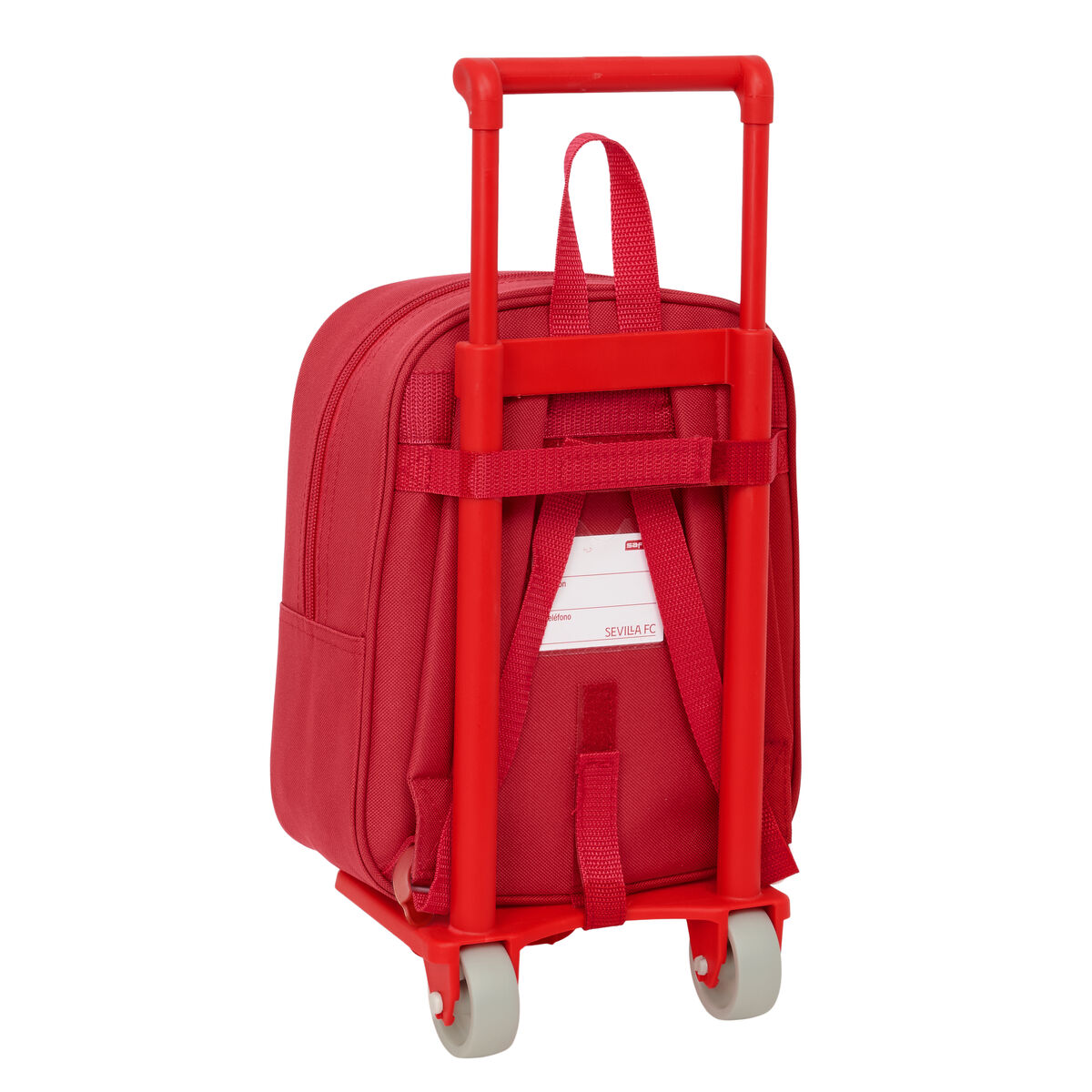 School Rucksack with Wheels Sevilla FÃºtbol Club Red 22 x 27 x 10 cm