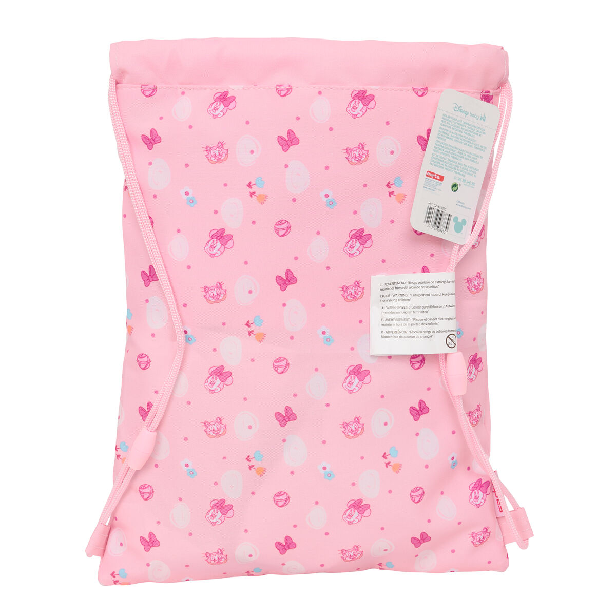 Backpack with Strings Minnie Mouse Baby Pink 26 x 34 x 1 cm