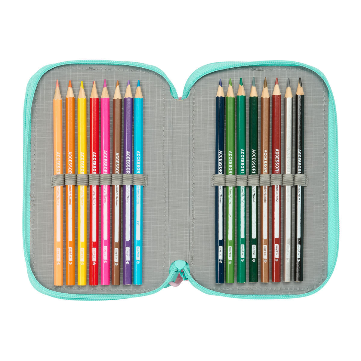 Triple Pencil Case Na!Na!Na! Surprise Bunny Pink Turquoise 12,5 x 19,5 x 5,5 cm 37 Pieces
