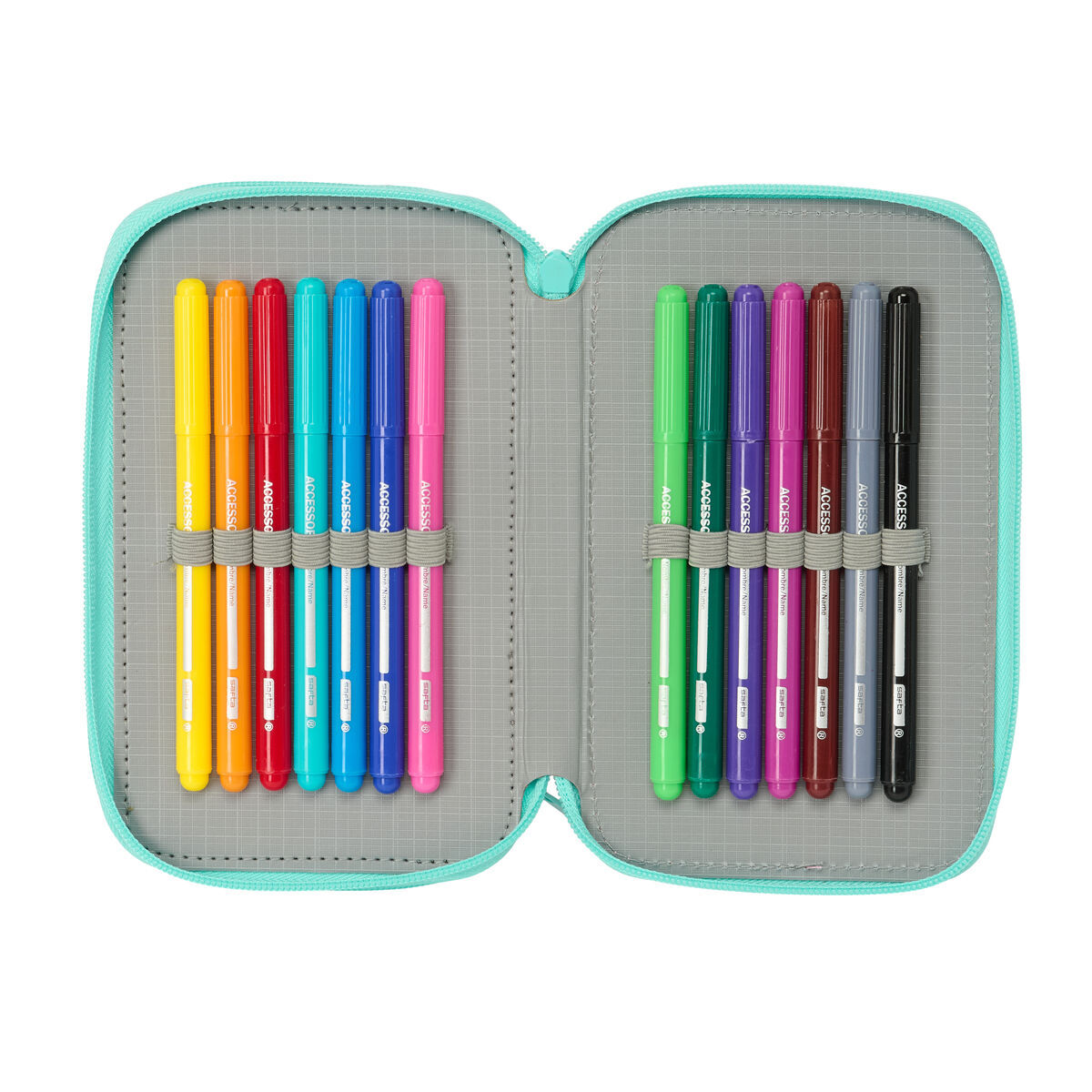 Triple Pencil Case Na!Na!Na! Surprise Bunny Pink Turquoise 12,5 x 19,5 x 5,5 cm 37 Pieces