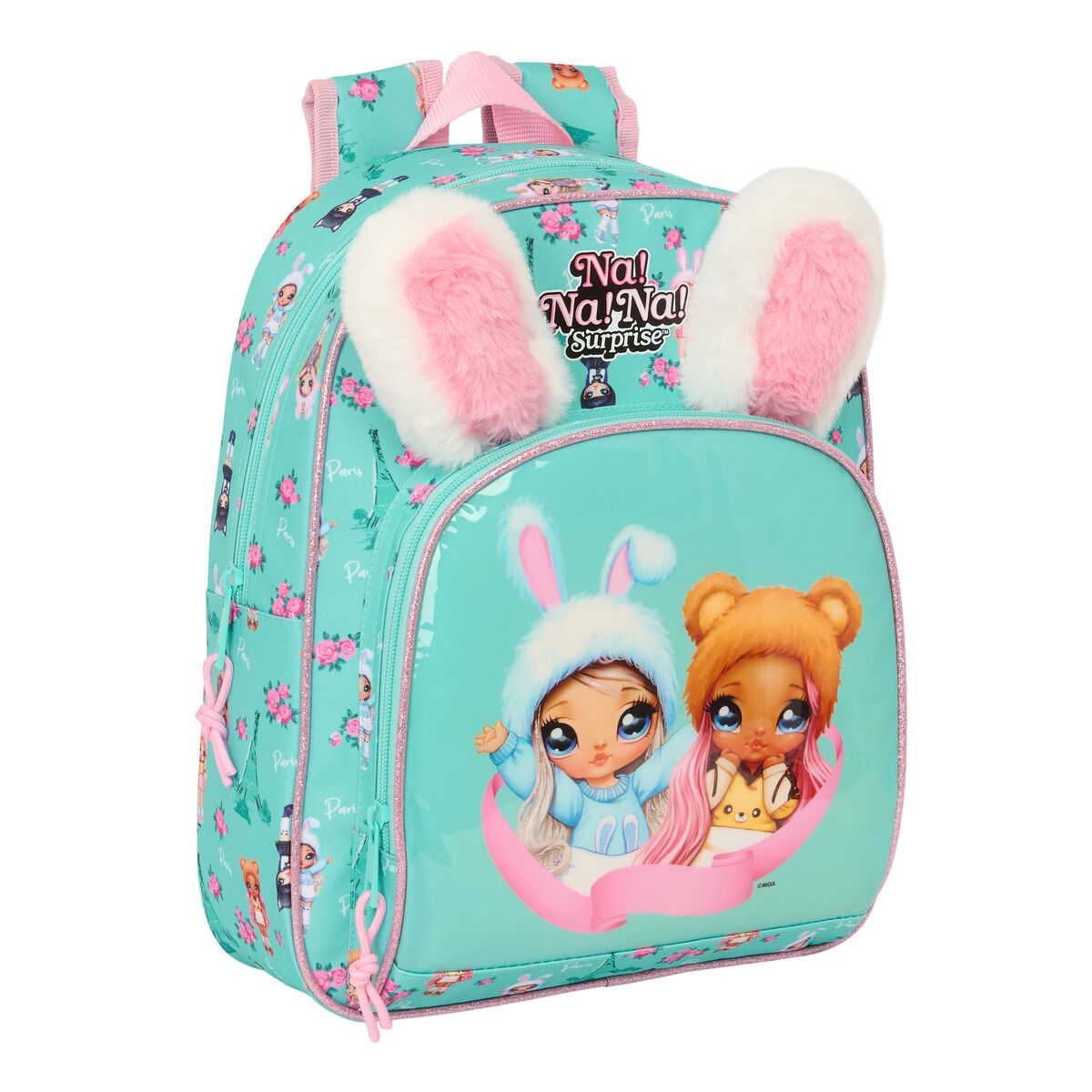 School Bag Na!Na!Na! Surprise Bunny Pink Turquoise 28 x 34 x 10 cm School Bag Na!Na!Na! Surprise Bunny Pink Turquoise 28 x 34 x 10 cm