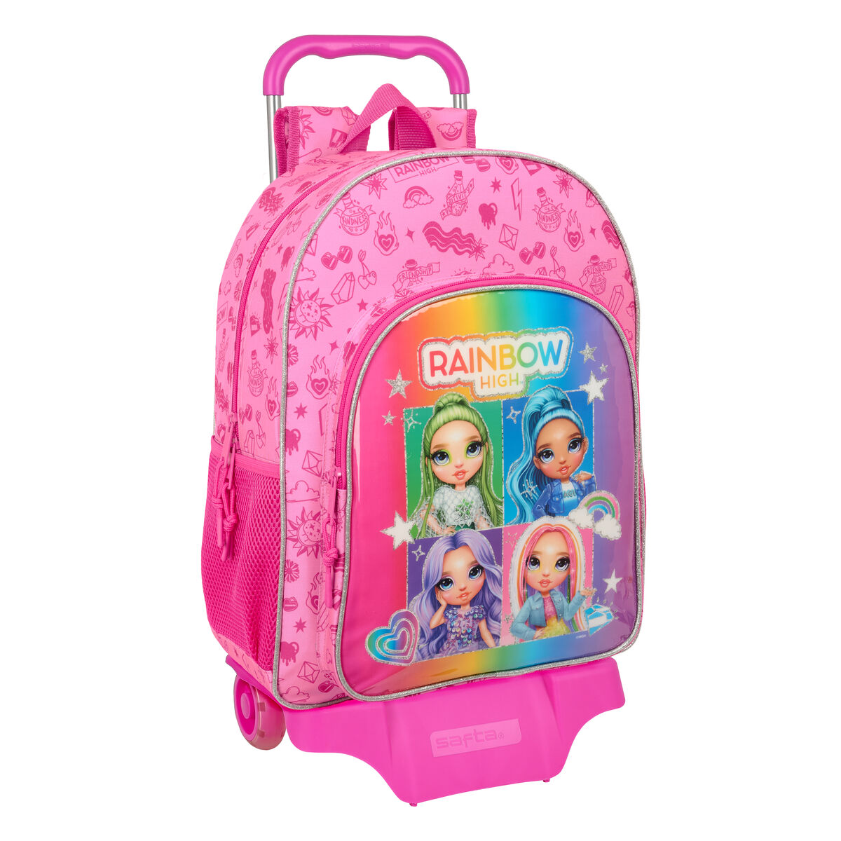 School Rucksack with Wheels Rainbow High Shine Multicolour 33 x 42 x 14 cm School Rucksack with Wheels Rainbow High Shine Multicolour 33 x 42 x 14 cm