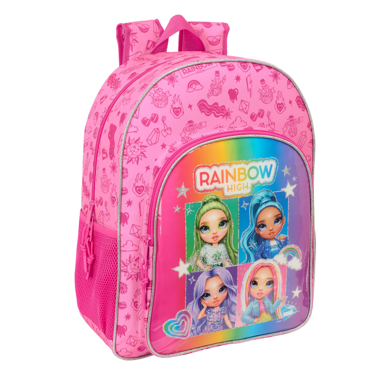 School Bag Rainbow High Shine Multicolour 33 x 42 x 14 cm