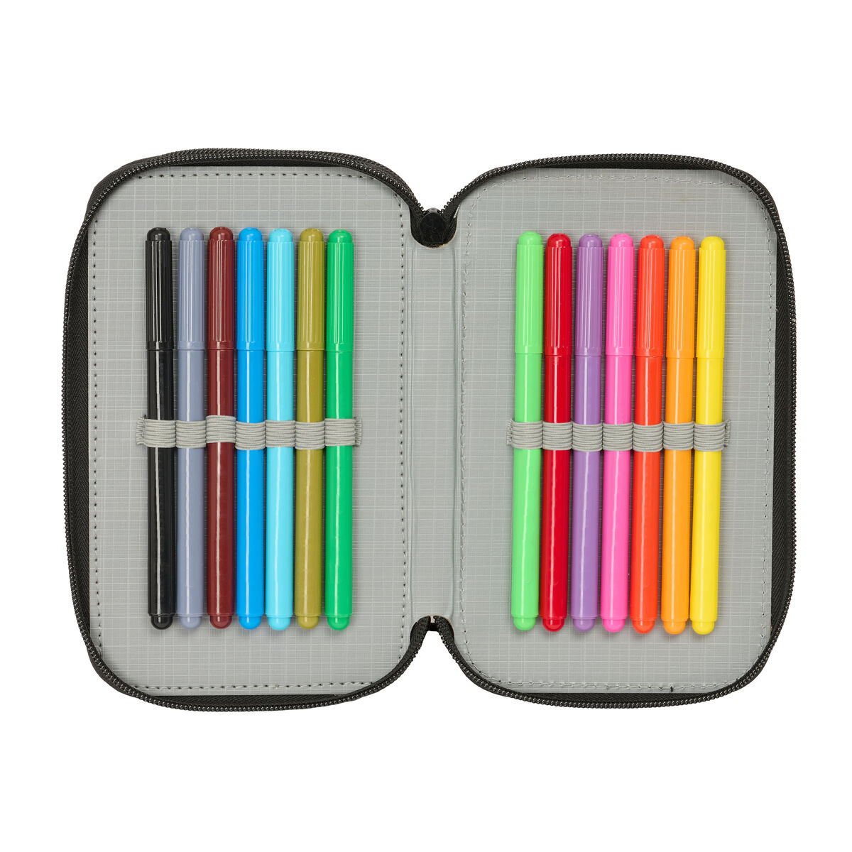 Triple Pencil Case Naruto Black 12,5 x 19,5 x 5,5 cm 37 Pieces