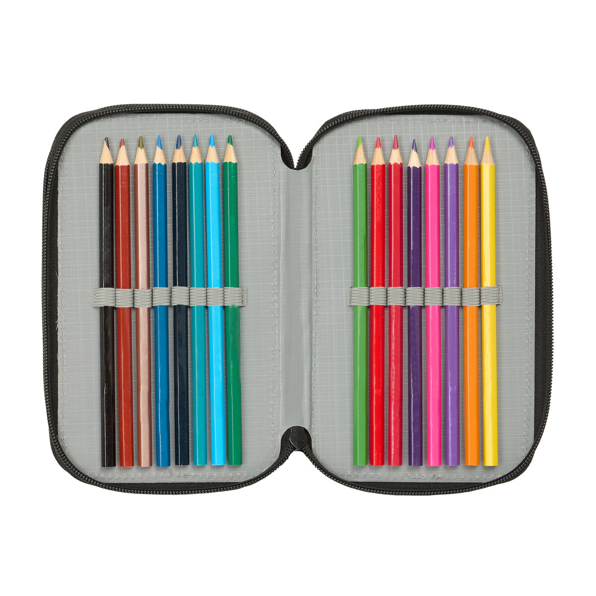 Triple Pencil Case Naruto Black 12,5 x 19,5 x 5,5 cm 37 Pieces