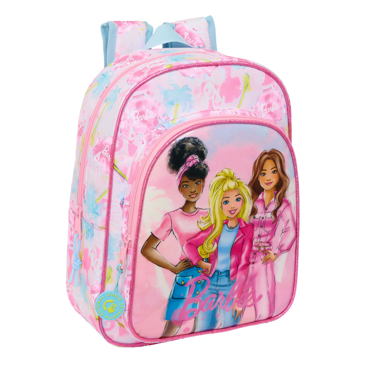 School Bag Barbie Painterly Pink Sky blue 26 x 34 x 11 cm School Bag Barbie Painterly Pink Sky blue 26 x 34 x 11 cm