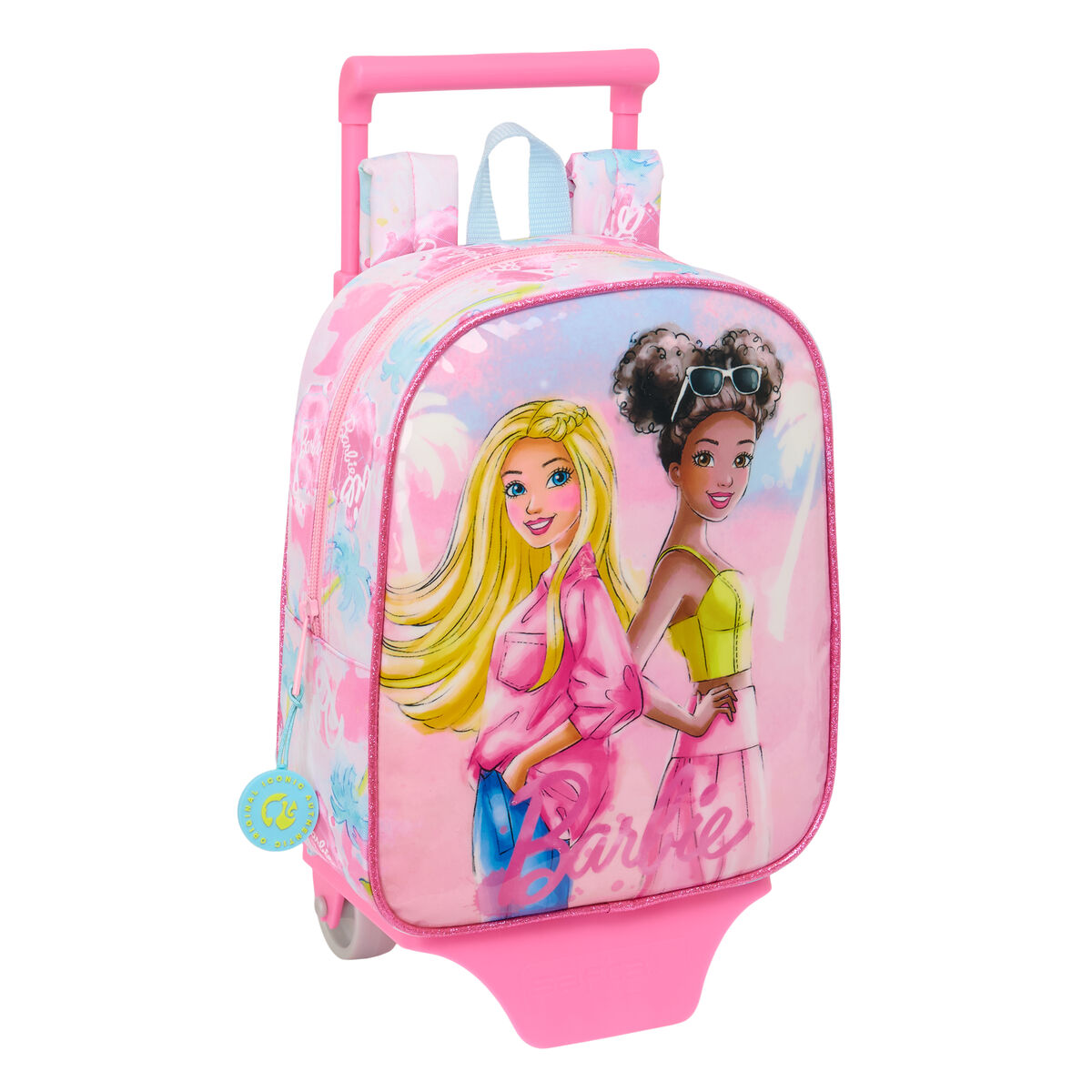 School Rucksack with Wheels Barbie Painterly Pink Sky blue 22 x 27 x 10 cm School Rucksack with Wheels Barbie Painterly Pink Sky blue 22 x 27 x 10 cm