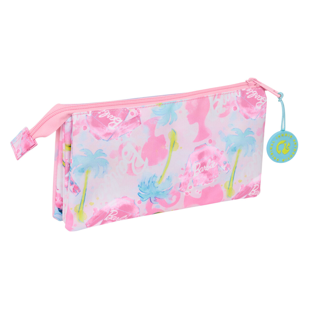 Triple Carry-all Barbie Painterly Pink Sky blue 22 x 12 x 3 cm