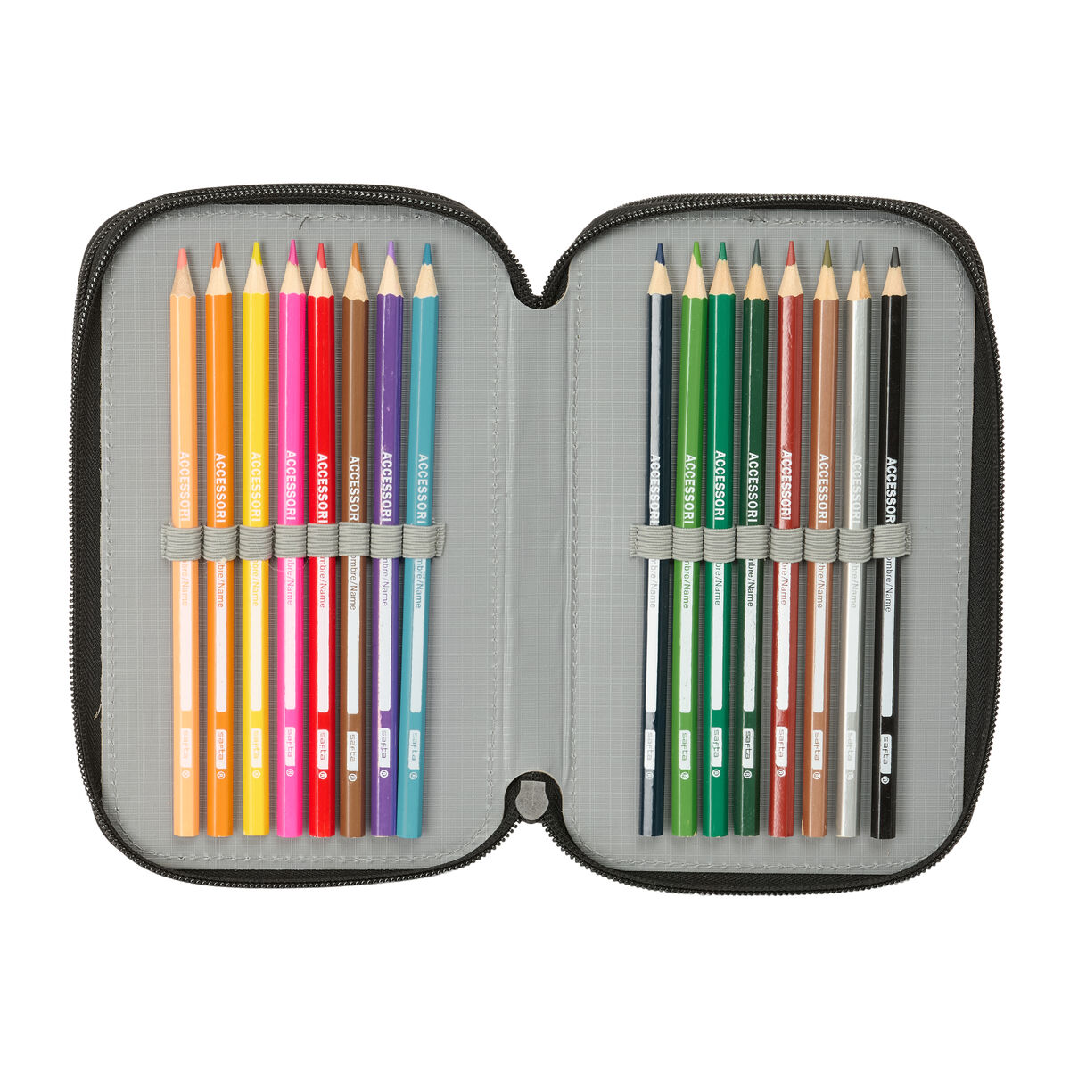 Triple Pencil Case Safta Urban style Blue Grey 12,5 x 19,5 x 5,5 cm 37 Pieces