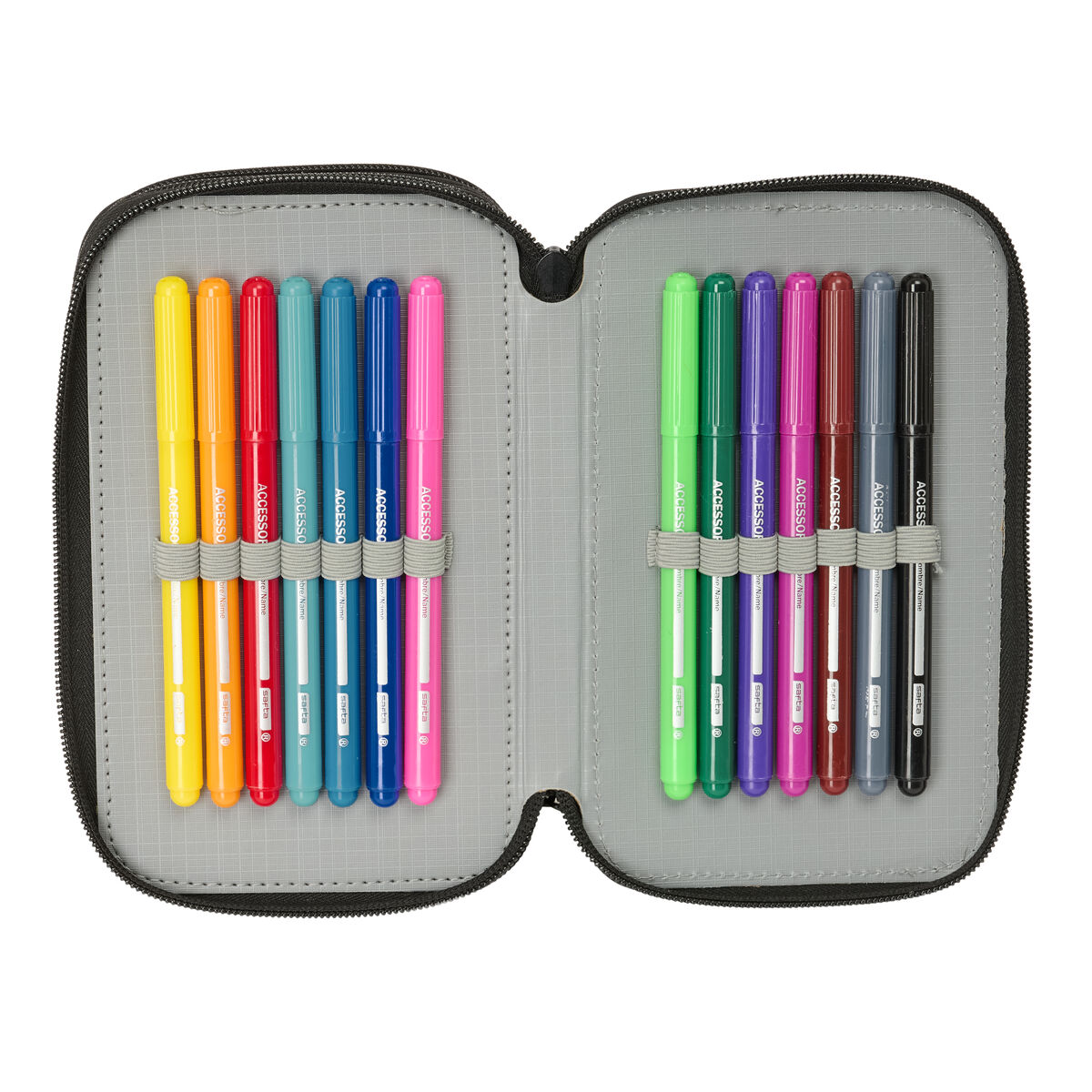Triple Pencil Case Safta Urban style Blue Grey 12,5 x 19,5 x 5,5 cm 37 Pieces