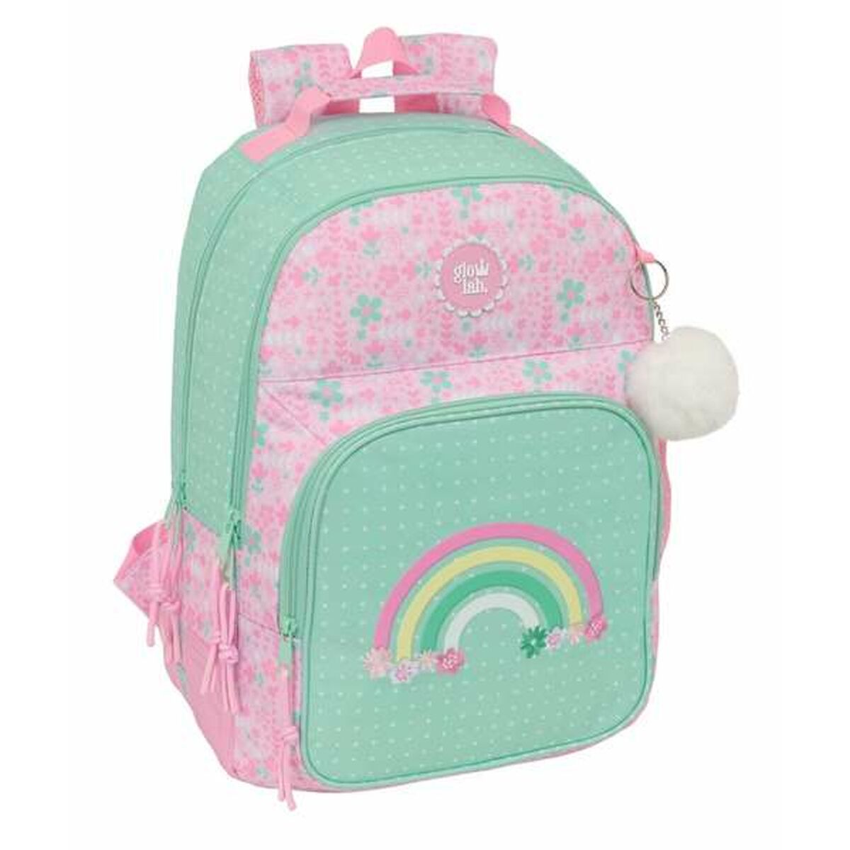 School Bag Glow Lab Amazing Green Pink 32 x 42 x 15 cm School Bag Glow Lab Amazing Green Pink 32 x 42 x 15 cm