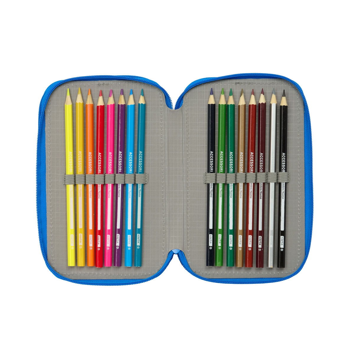 Triple Pencil Case Batman Blue 12,5 x 19,5 x 5,5 cm 37 Pieces