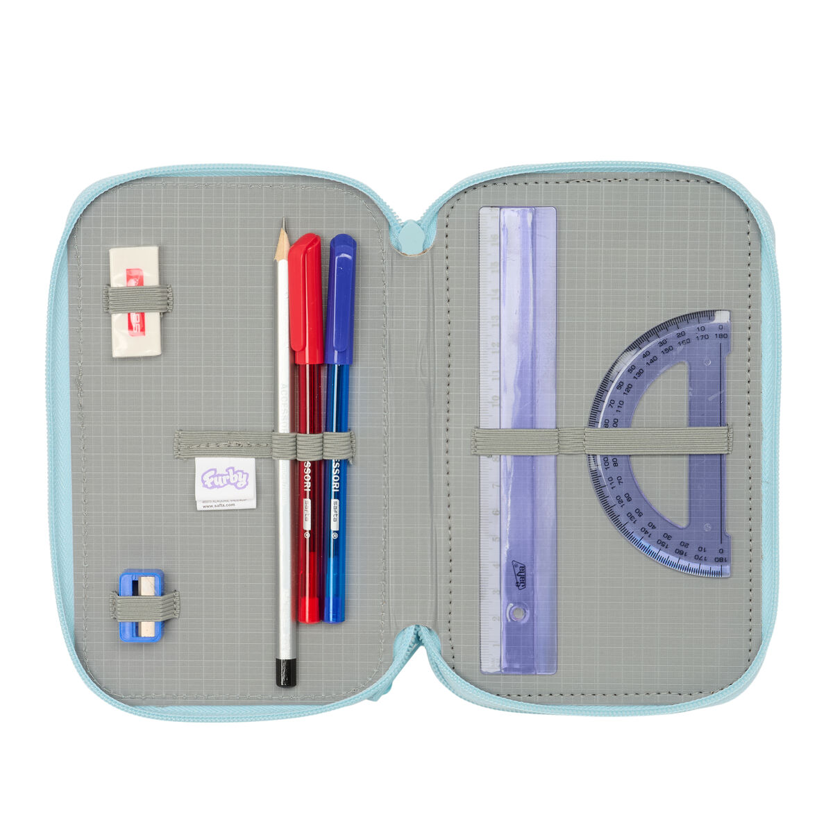 Triple Pencil Case Furby Blue 12,5 x 19,5 x 5,5 cm 37 Pieces