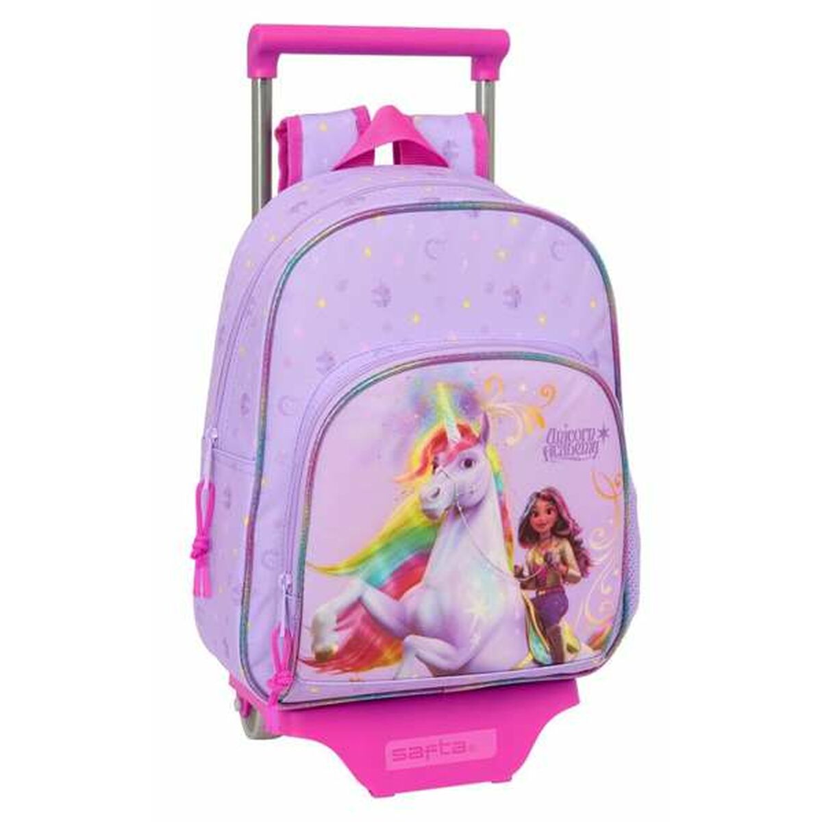School Rucksack with Wheels Unicorn Academy Lilac 28 x 34 x 10 cm School Rucksack with Wheels Unicorn Academy Lilac 28 x 34 x 10 cm