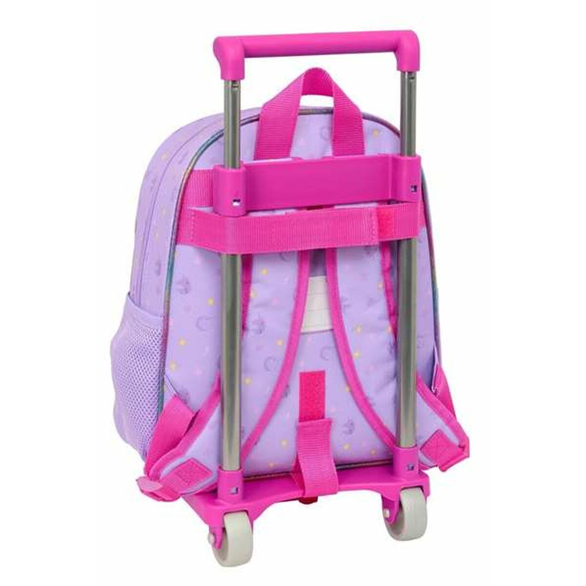 School Rucksack with Wheels Unicorn Academy Lilac 28 x 34 x 10 cm