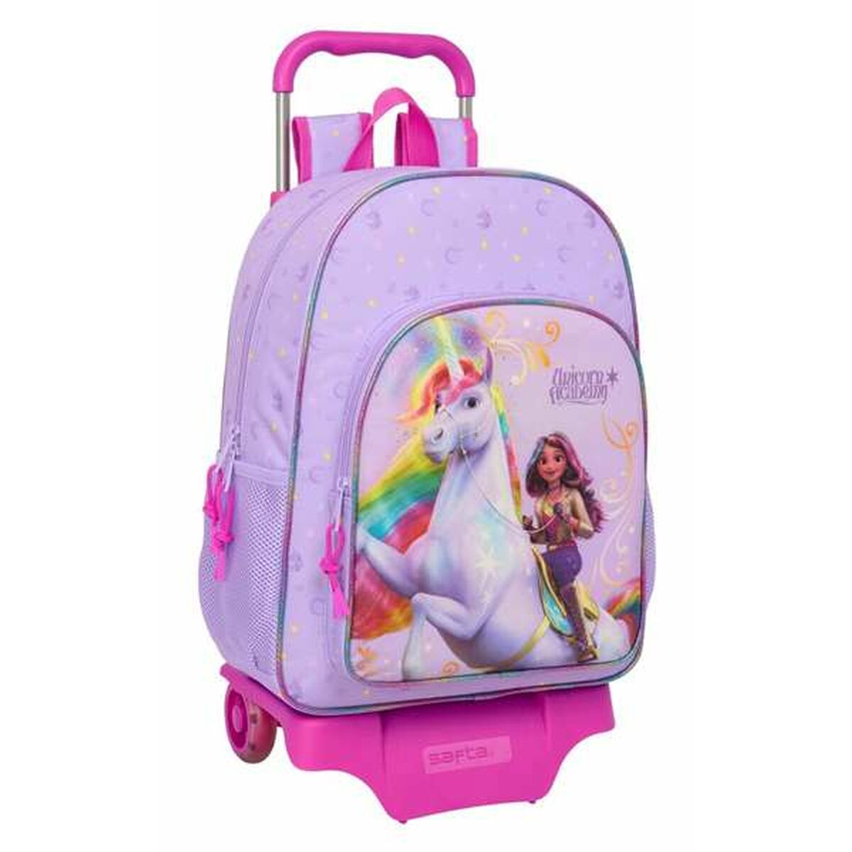 School Rucksack with Wheels Unicorn Academy Lilac 33 x 42 x 14 cm School Rucksack with Wheels Unicorn Academy Lilac 33 x 42 x 14 cm