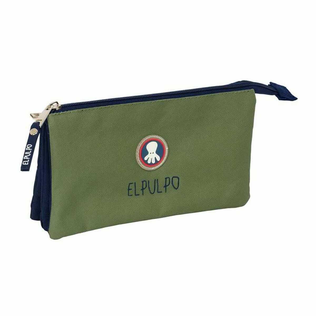 Triple Carry-all El Pulpo Navy Blue Military green 22 x 12 x 3 cm Triple Carry-all El Pulpo Navy Blue Military green 22 x 12 x 3 cm