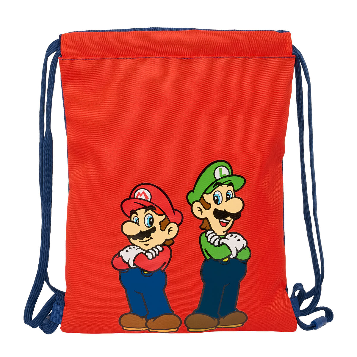 Backpack with Strings Super Mario Mamma mia Red Navy Blue 26 x 34 x 1 cm Backpack with Strings Super Mario Mamma mia Red Navy Blue 26 x 34 x 1 cm