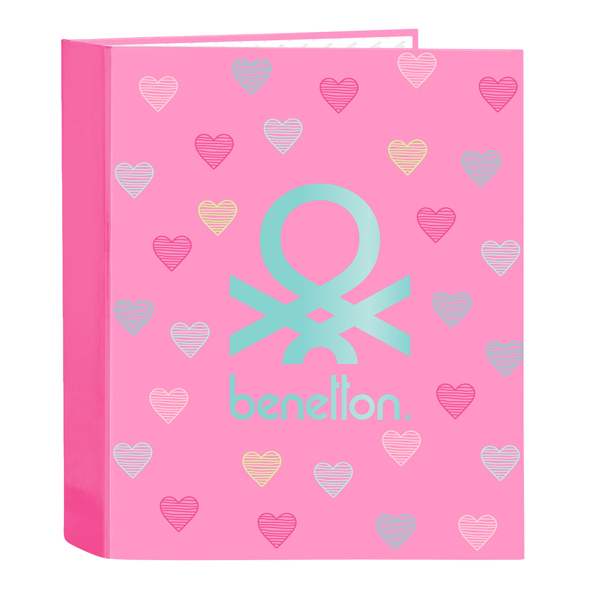 Ring binder Benetton Heart Pink A4 27 x 33 x 6 cm