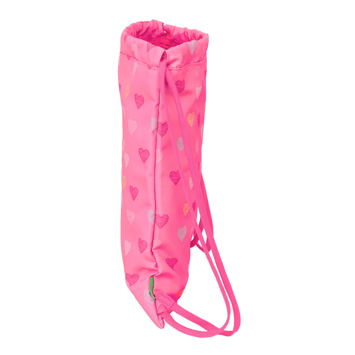 Backpack with Strings Benetton Heart Pink 35 x 40 x 1 cm