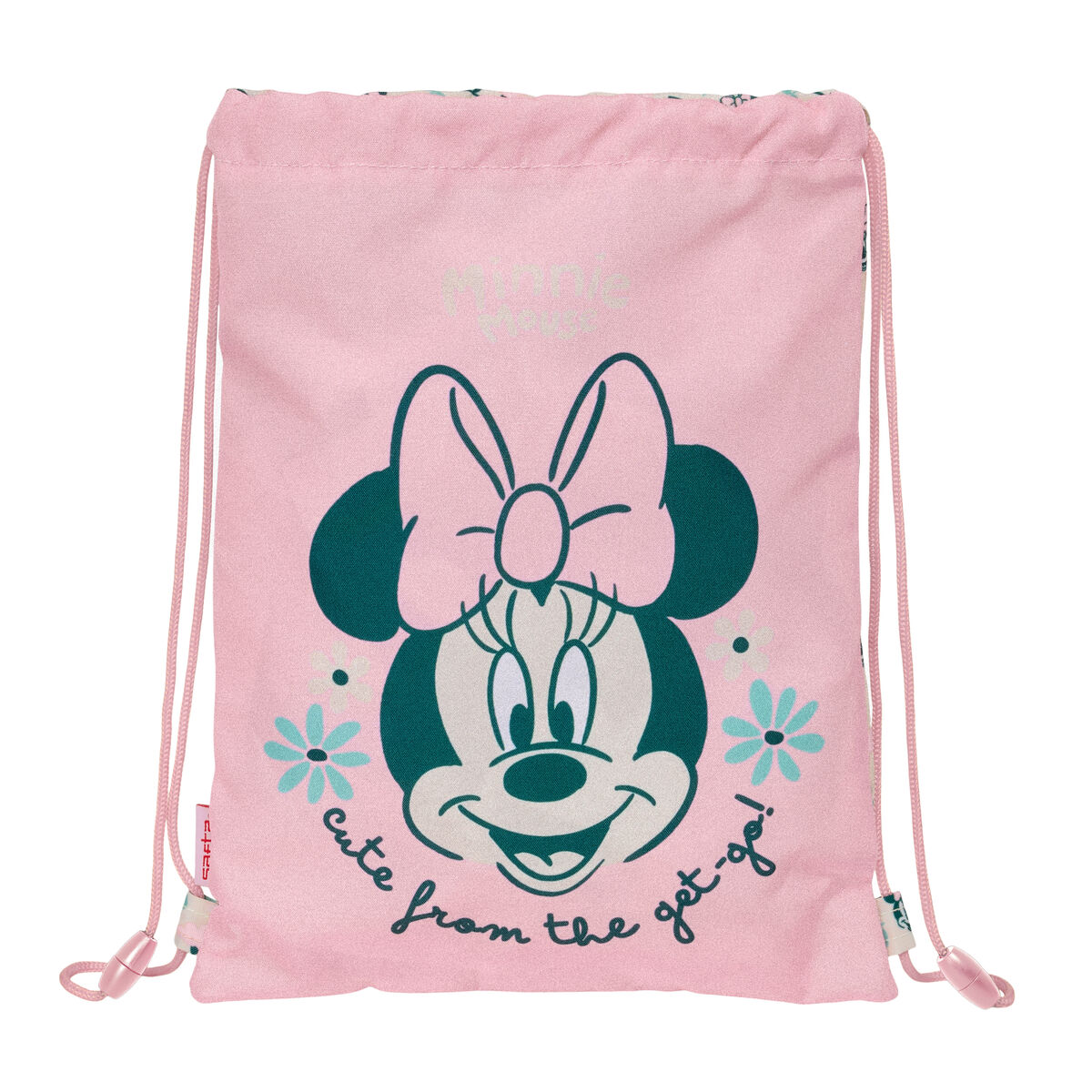 Backpack with Strings Minnie Mouse Minty Pink 26 x 34 x 1 cm