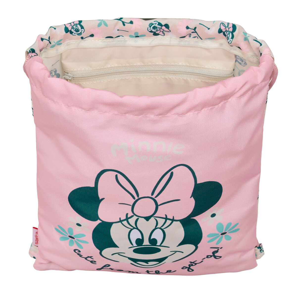 Backpack with Strings Minnie Mouse Minty Pink 26 x 34 x 1 cm