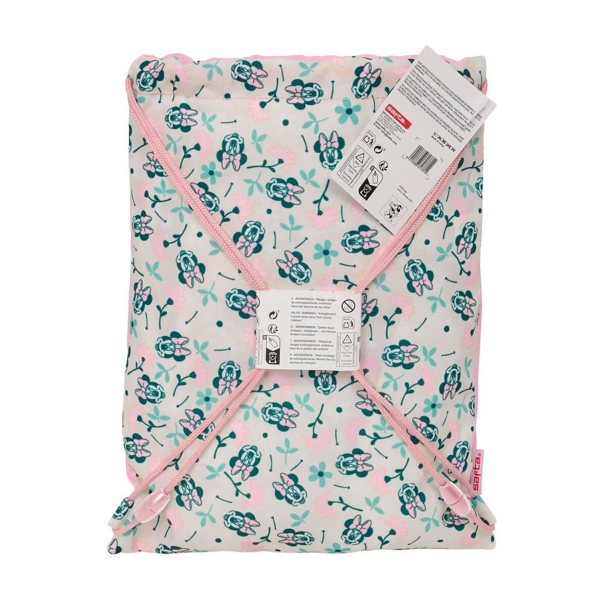 Backpack with Strings Minnie Mouse Minty Pink 26 x 34 x 1 cm