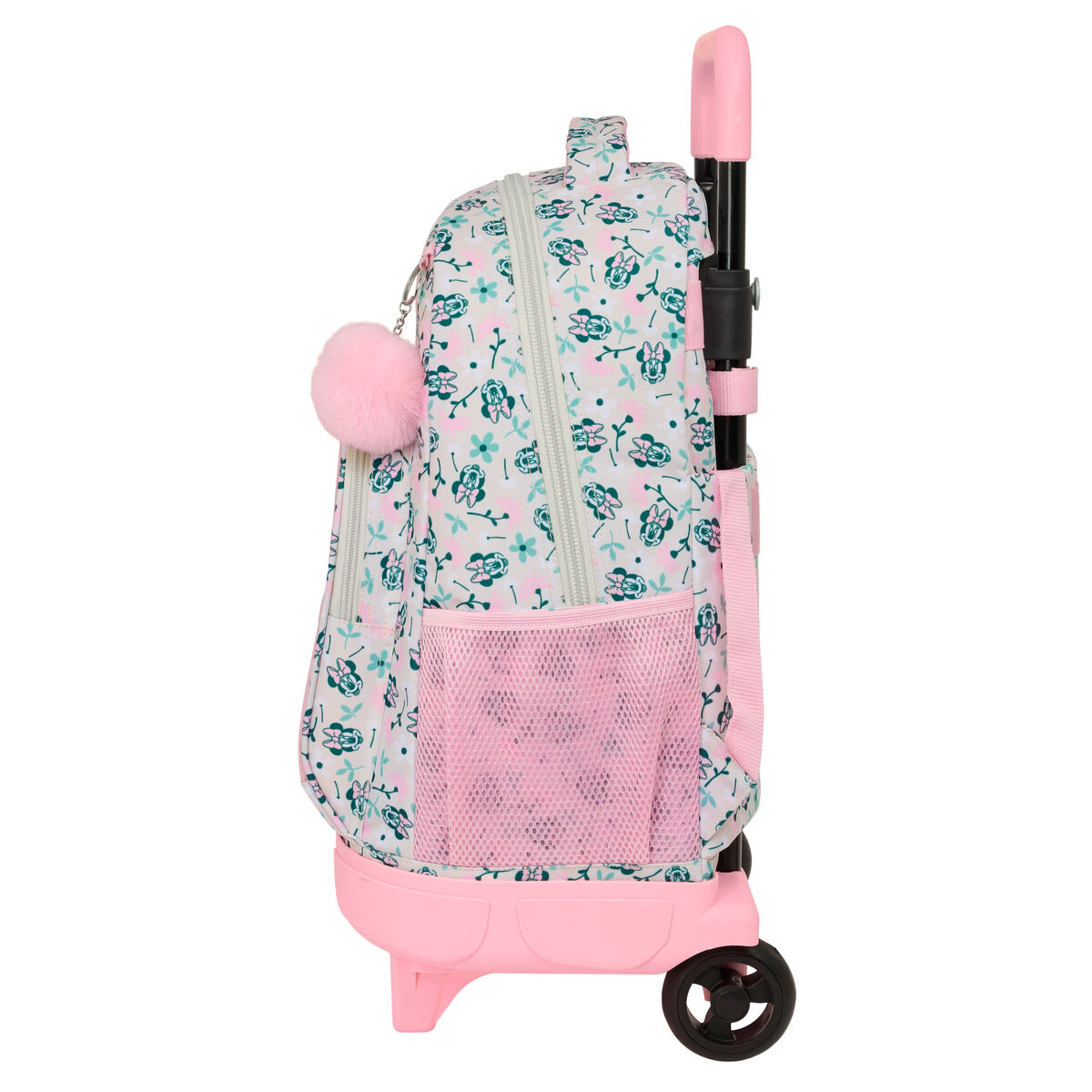 School Rucksack with Wheels Minnie Mouse Minty Pink 33 x 45 x 22 cm