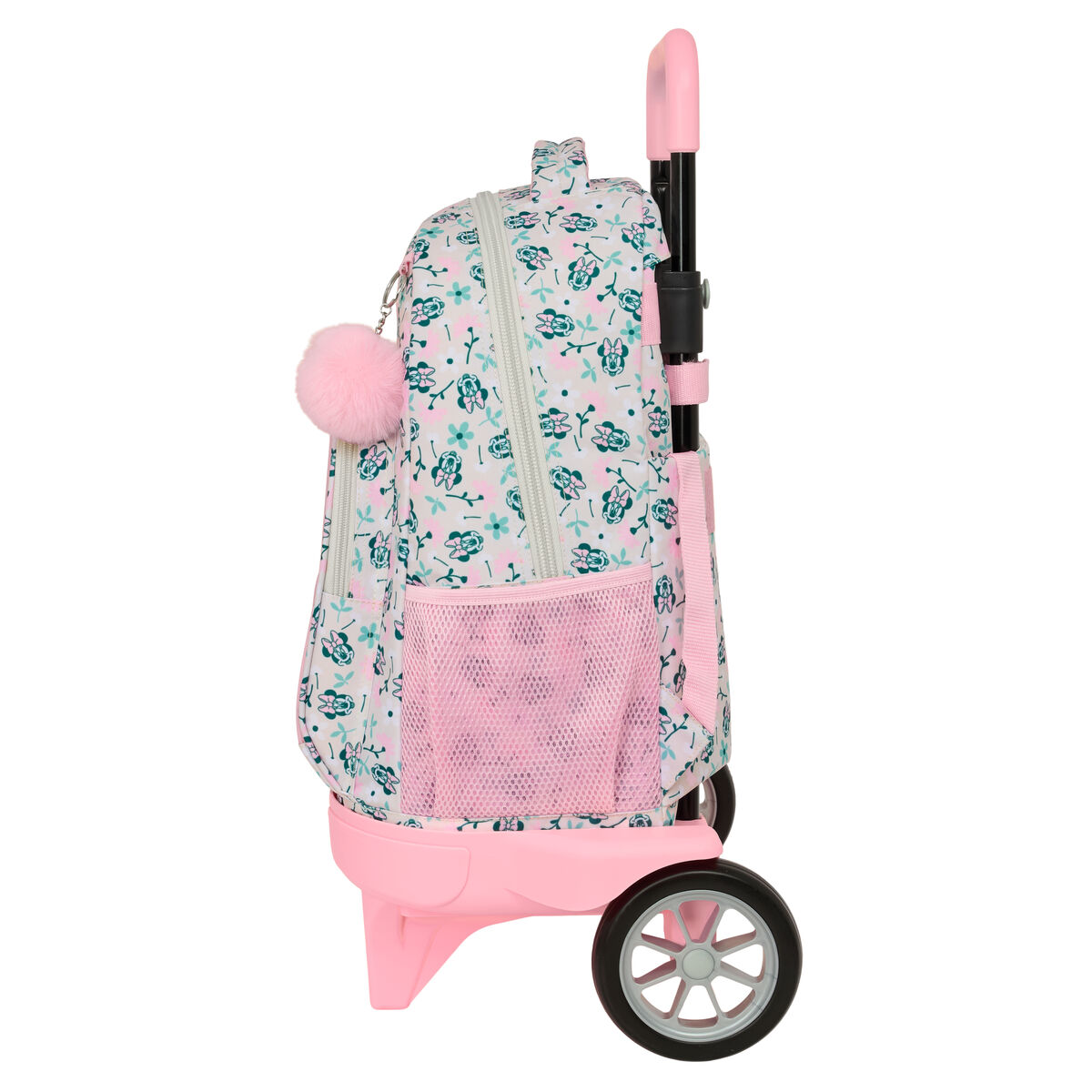 School Rucksack with Wheels Minnie Mouse Minty Pink 33 x 45 x 22 cm