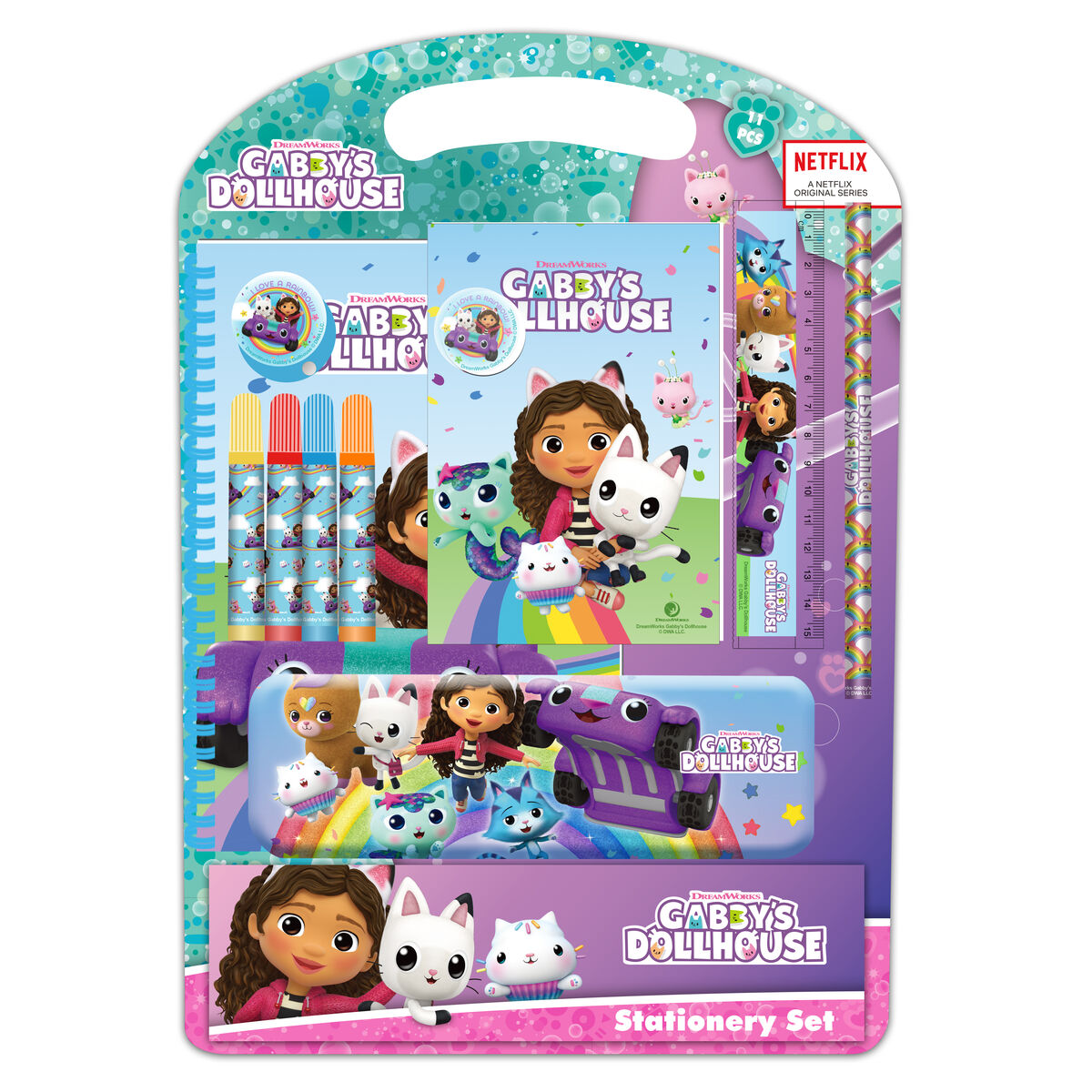 Pencil Lead Holder Gabby’s Dollhouse Confetti Pink Turquoise Pencil Lead Holder Gabby’s Dollhouse Confetti Pink Turquoise