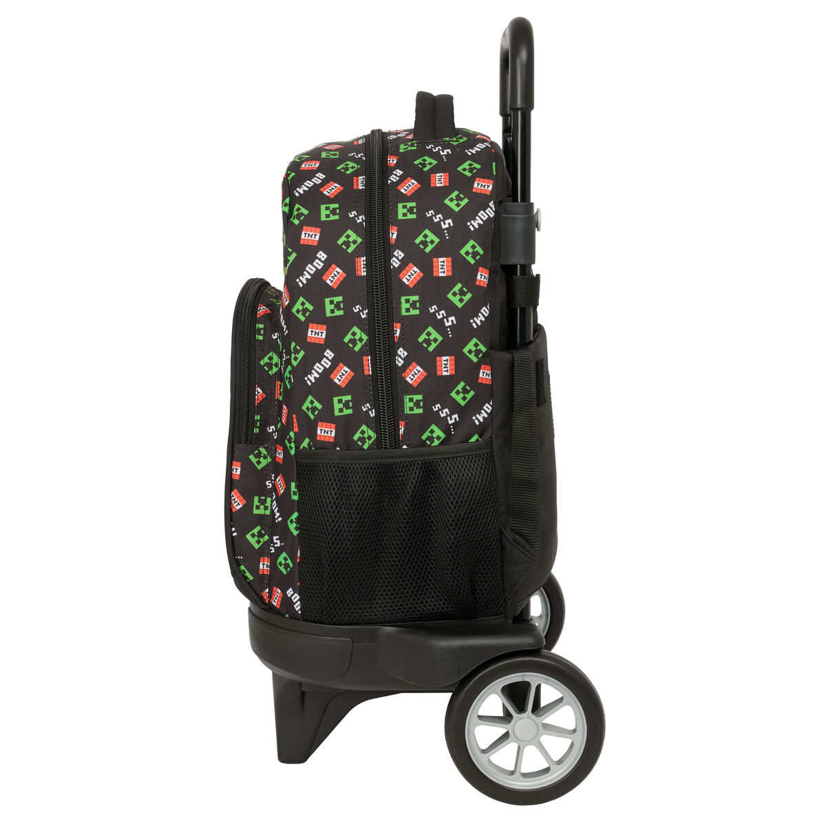 School Rucksack with Wheels Minecraft Black 33 x 45 x 22 cm