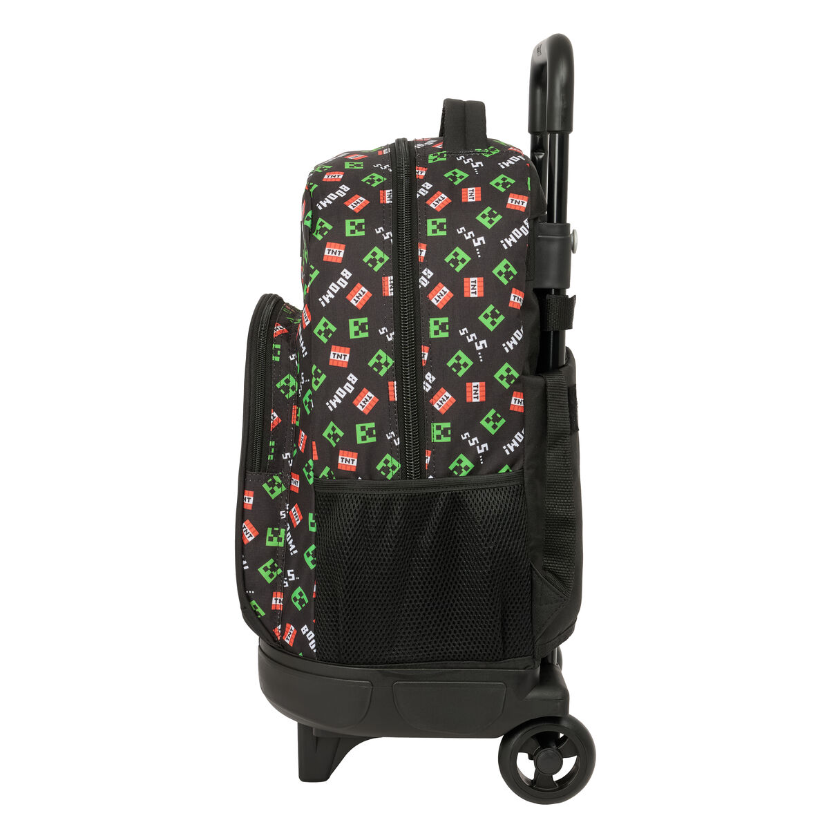 School Rucksack with Wheels Minecraft Black 33 x 45 x 22 cm