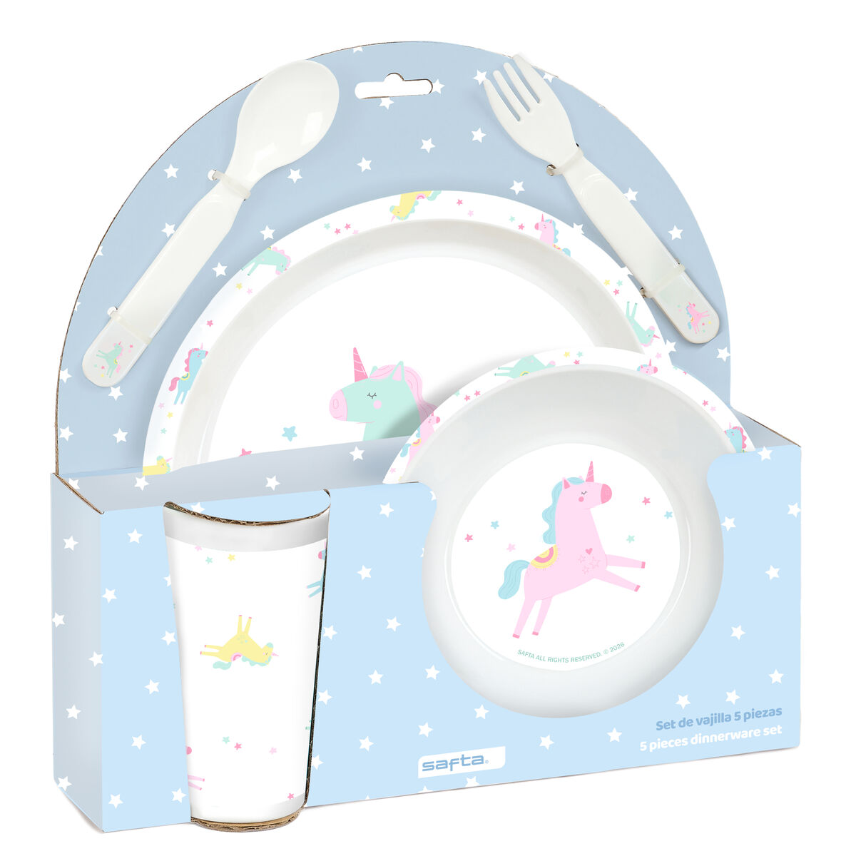 Childrens Dinner Set Safta Unicornio PVC