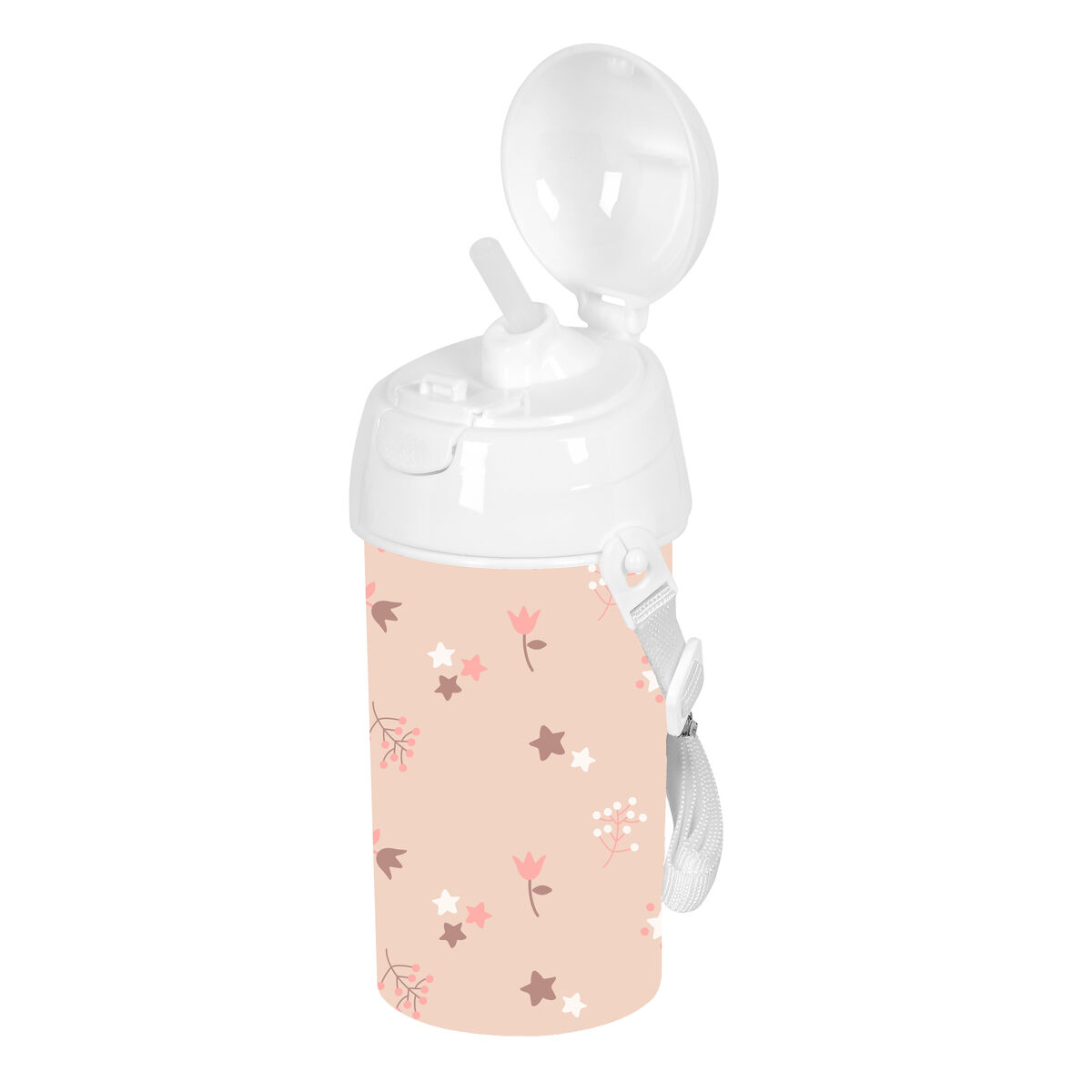 Water bottle Safta Flores Pink PVC 500 ml Water bottle Safta Flores Pink PVC 500 ml