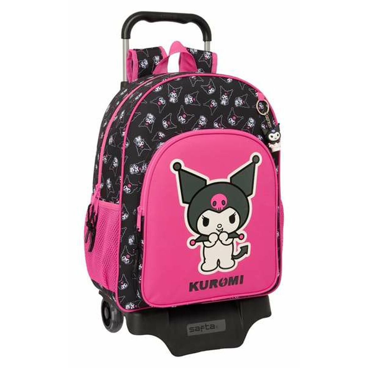 School Rucksack with Wheels Kuromi Black Fuchsia 33 x 42 x 14 cm School Rucksack with Wheels Kuromi Black Fuchsia 33 x 42 x 14 cm