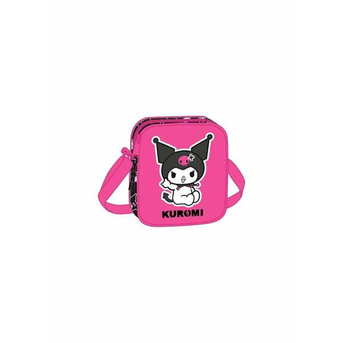 Shoulder Bag Kuromi Black Fuchsia 16 x 18 x 4 cm