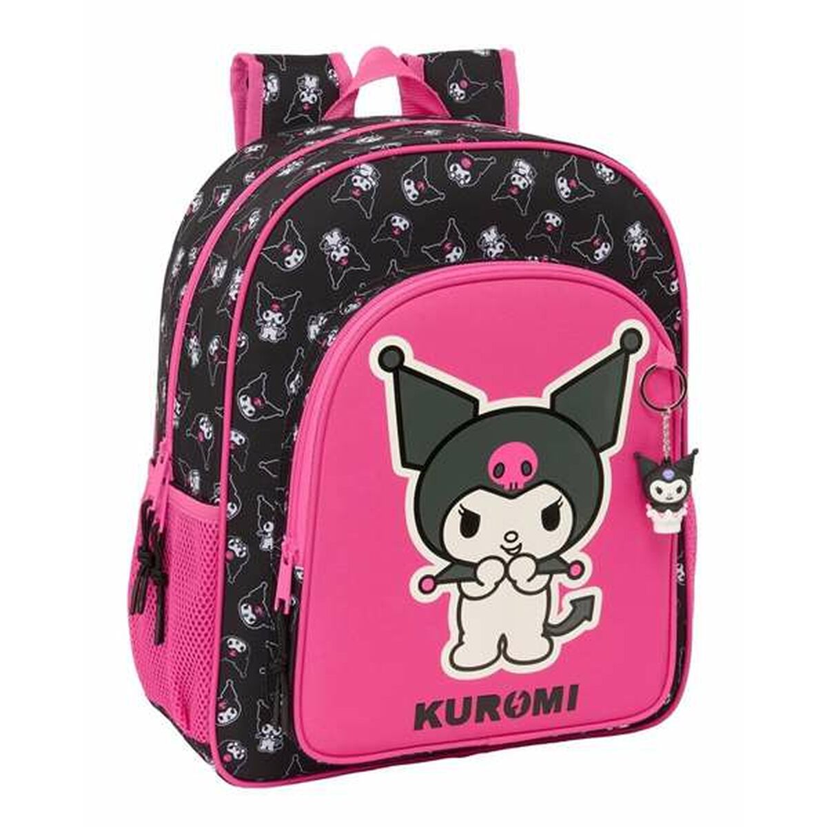 School Bag Kuromi Black Fuchsia 32 x 38 x 12 cm