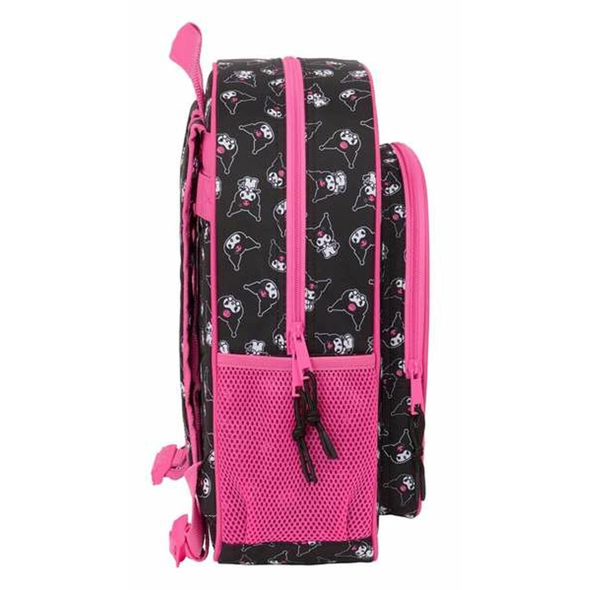 School Bag Kuromi Black Fuchsia 32 x 38 x 12 cm