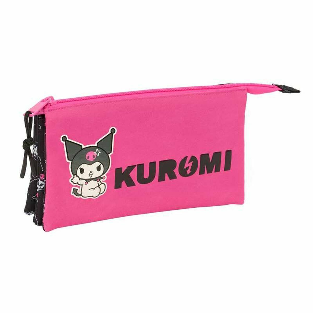 Triple Carry-all Kuromi Black Fuchsia 22 x 12 x 3 cm Triple Carry-all Kuromi Black Fuchsia 22 x 12 x 3 cm