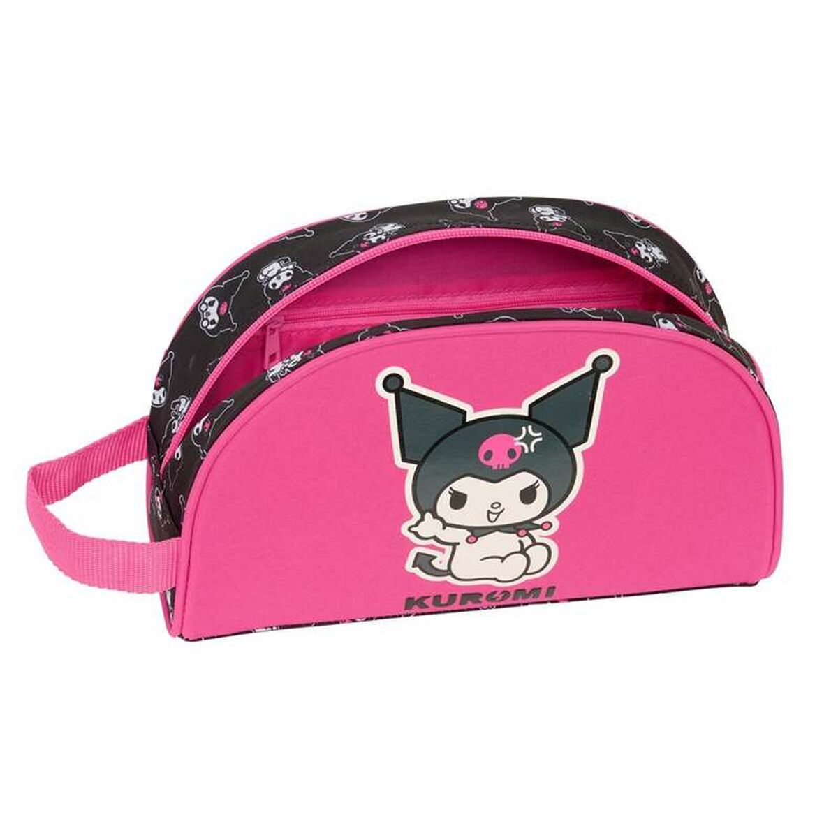 School Toilet Bag Kuromi Black Fuchsia 26 x 16 x 9 cm