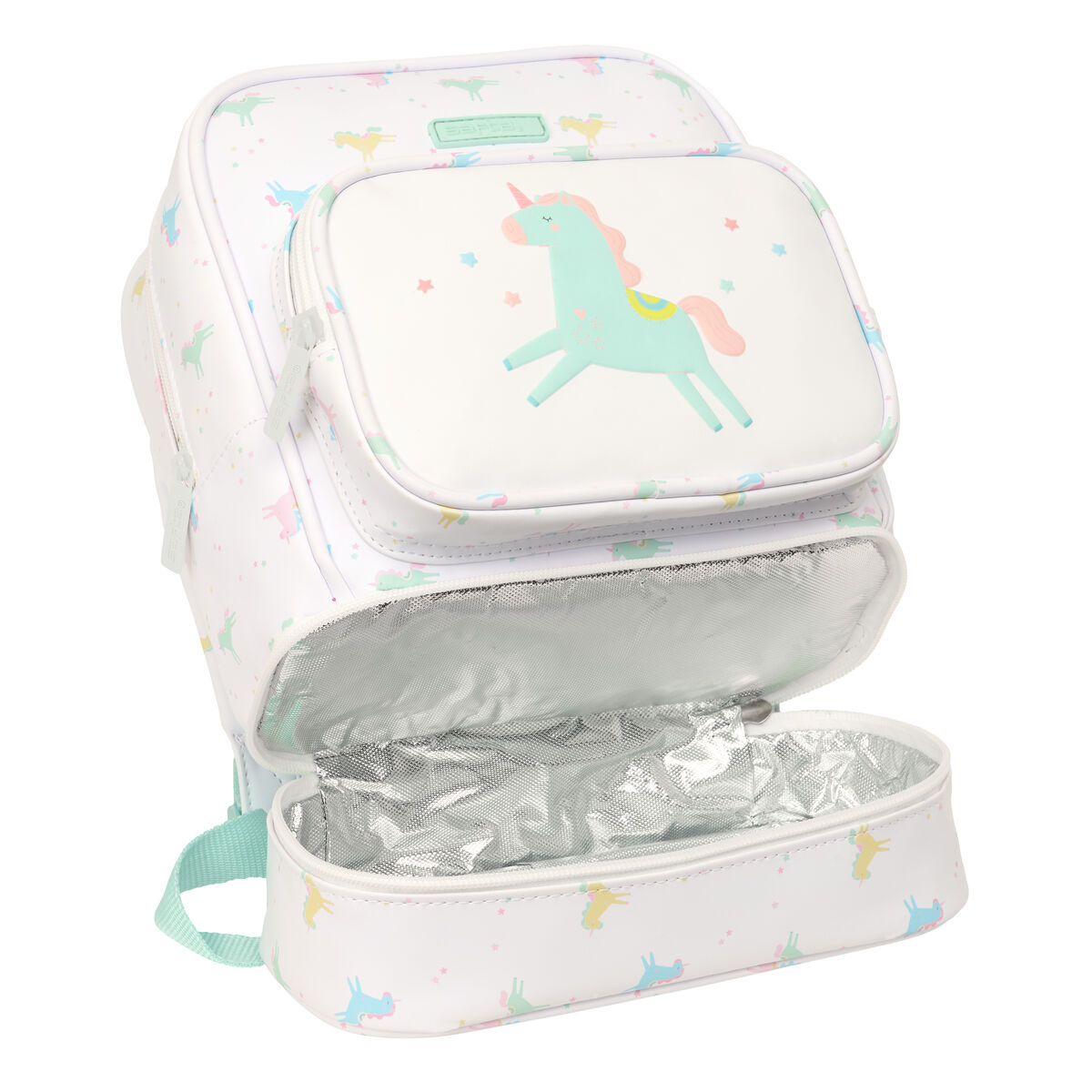 School Bag Safta Unicornio Beige 22 x 27 x 10 cm