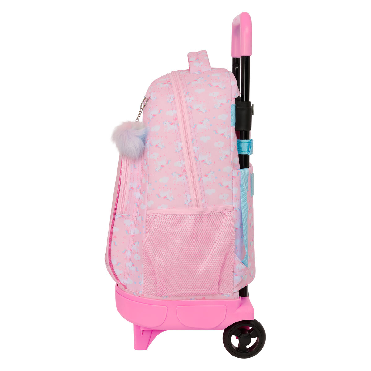 School Rucksack with Wheels Glow Lab Pink 33 x 45 x 22 cm