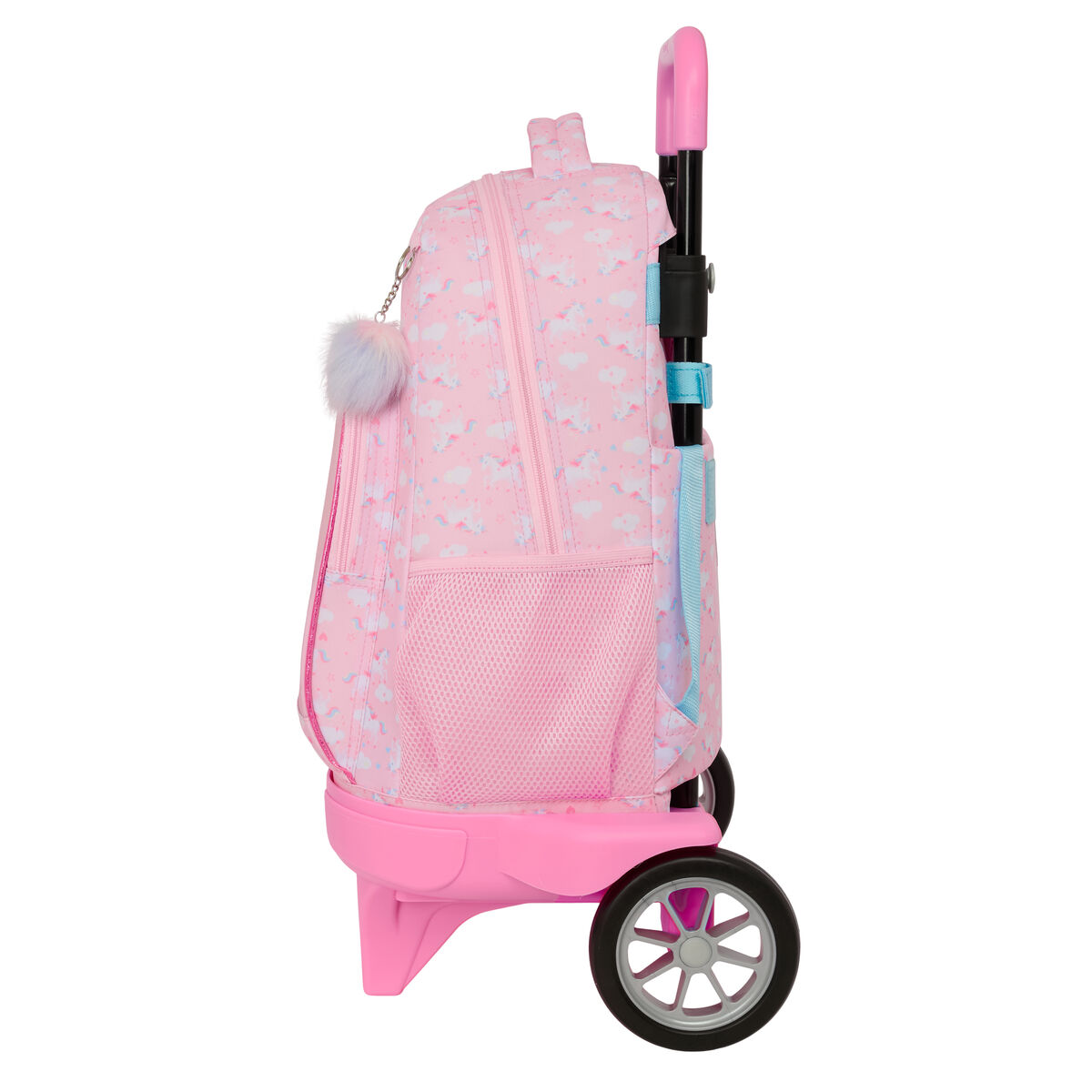 School Rucksack with Wheels Glow Lab Pink 33 x 45 x 22 cm