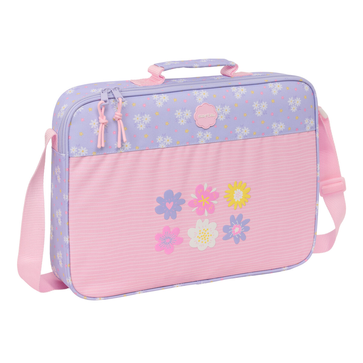 School Bag Safta Bouquet Pink Lilac 38 x 28 x 6 cm