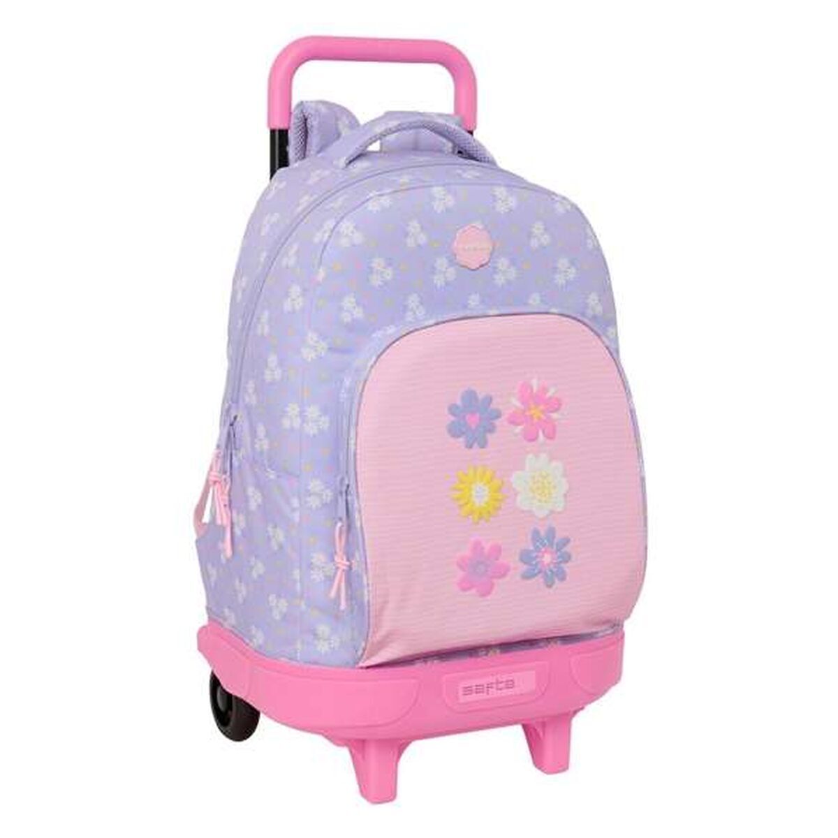 School Rucksack with Wheels Safta Bouquet Pink Lilac 33 x 45 x 22 cm School Rucksack with Wheels Safta Bouquet Pink Lilac 33 x 45 x 22 cm