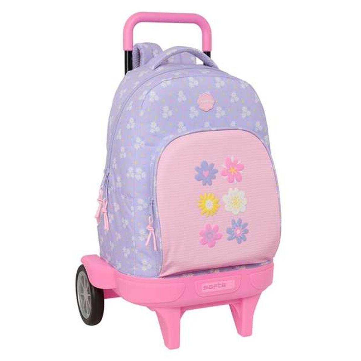 School Rucksack with Wheels Safta Bouquet Pink Lilac 33 x 45 x 22 cm School Rucksack with Wheels Safta Bouquet Pink Lilac 33 x 45 x 22 cm