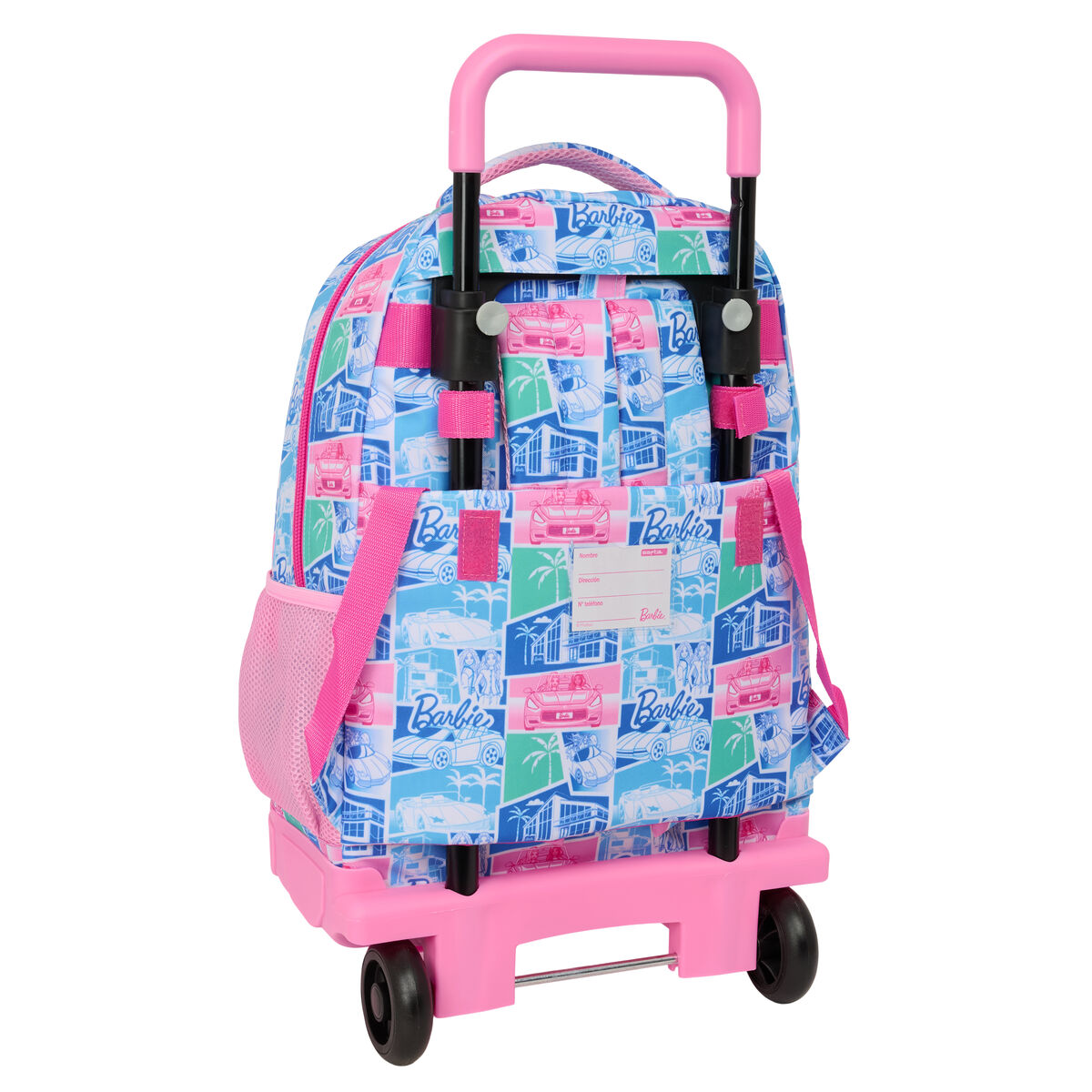 School Rucksack with Wheels Barbie Multicolour 33 x 45 x 22 cm