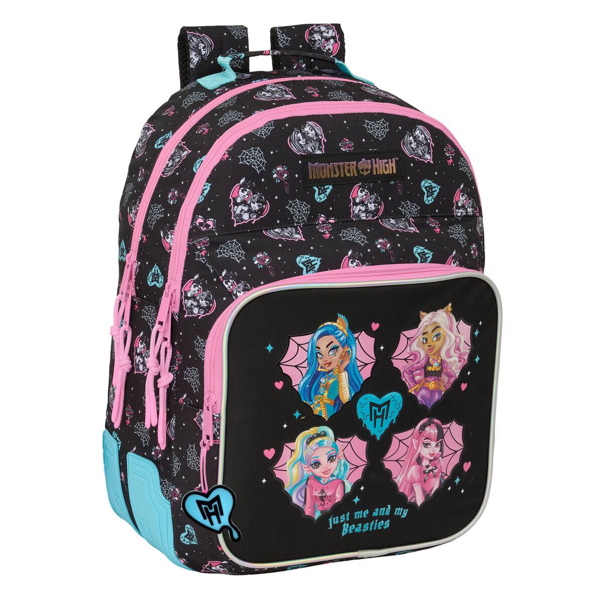 School Bag Monster High Black 32 x 42 x 15 cm School Bag Monster High Black 32 x 42 x 15 cm