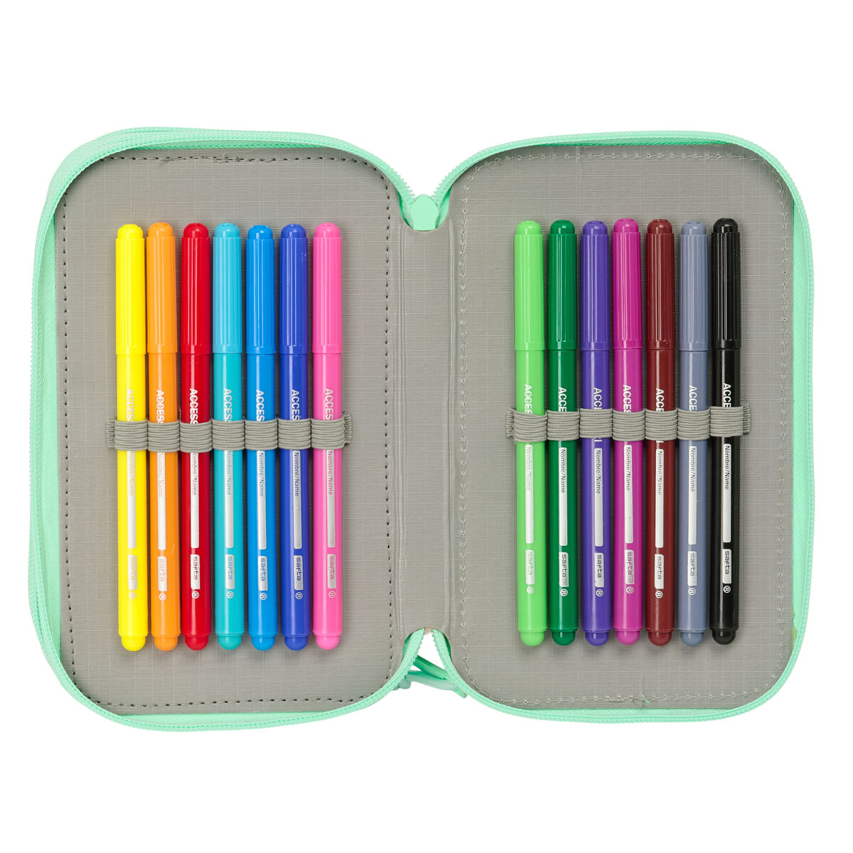Triple Pencil Case Dora Green 37 Pieces