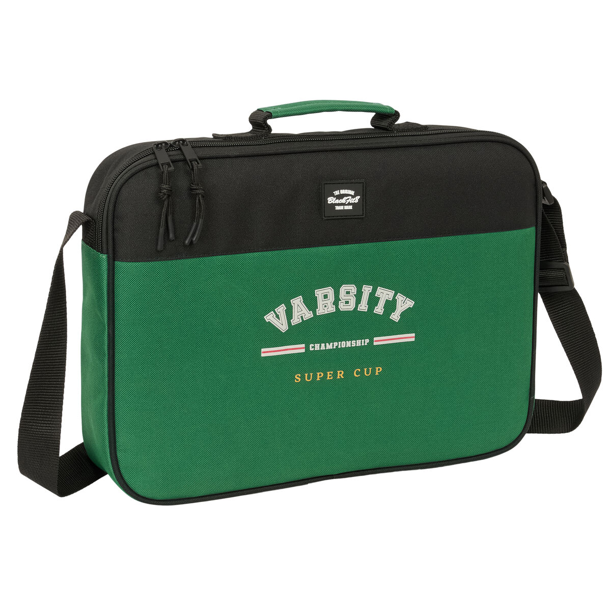 School Bag BlackFit8 Varsity Black Green 38 x 28 x 6 cm